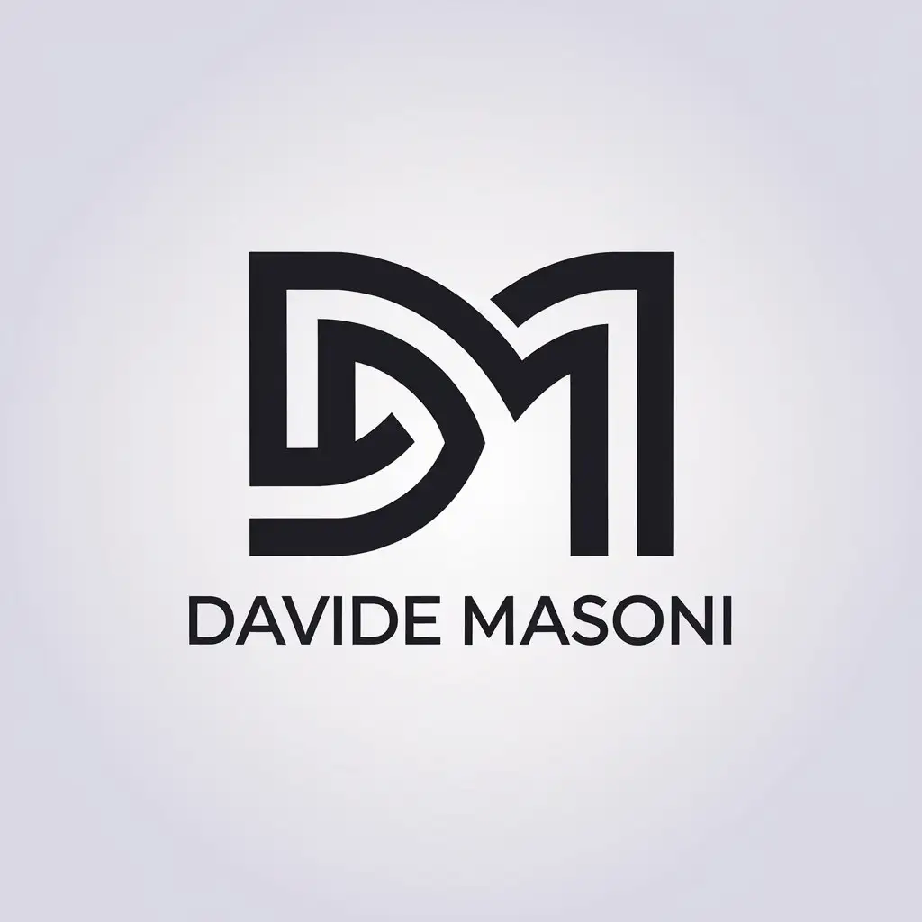 LOGO Design for Davide Masoni Minimalistic DM Symbol for Sports Fitness Industry