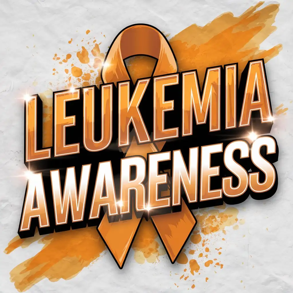 Dynamic-Typography-for-Leukemia-Awareness-with-Orange-Ribbon-and-Watercolor-Background