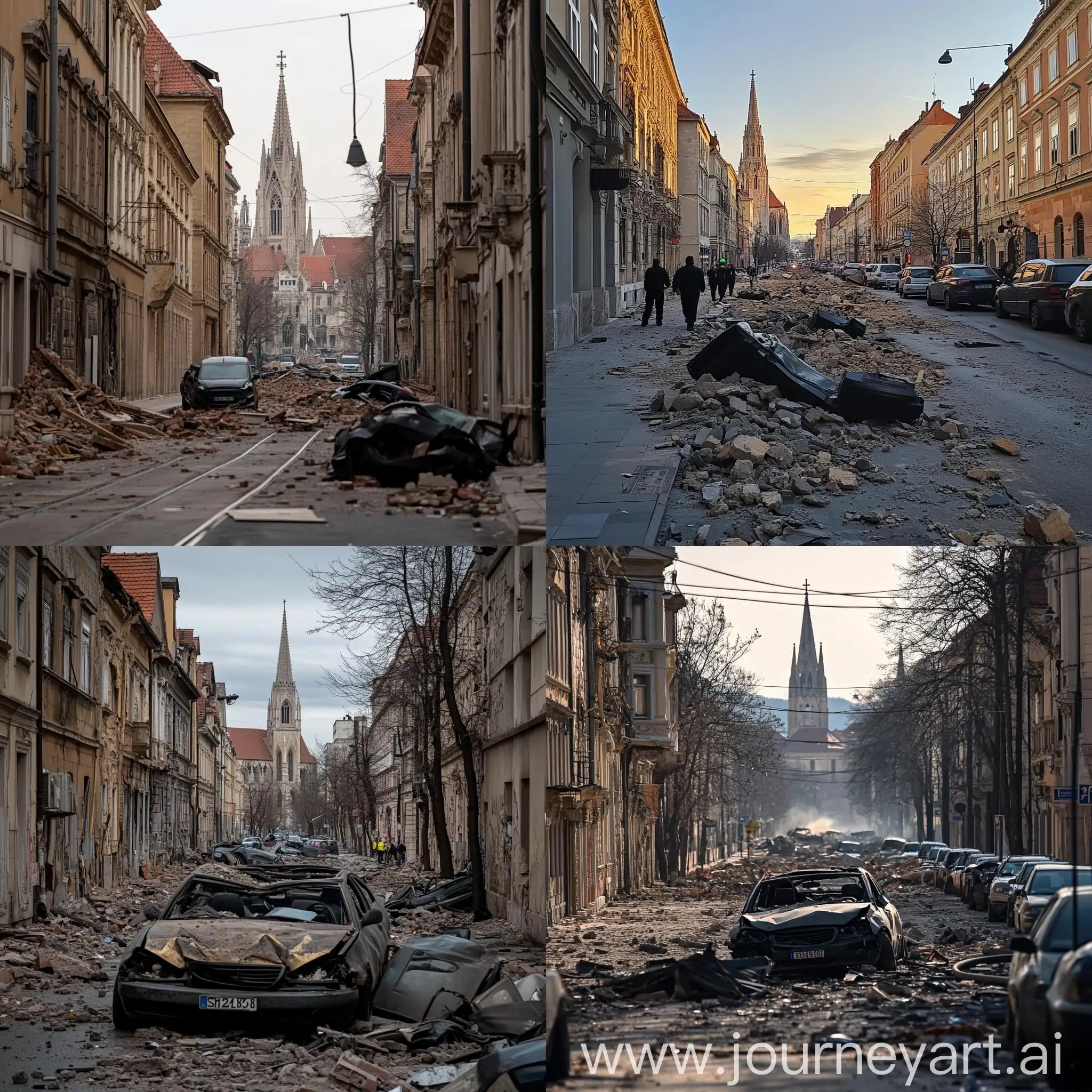 Zagreb-Earthquake-Aftermath-with-Emergency-Response-and-Ruins-in-City-Center