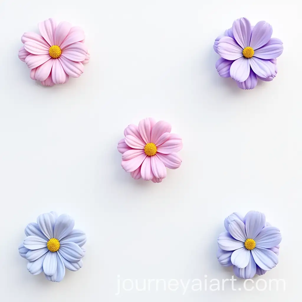 Realistic-3D-Seamless-Floral-Tiles-with-Yellow-Stamen-Accents-on-Light-Purple-Pink-and-Blue-Flowers