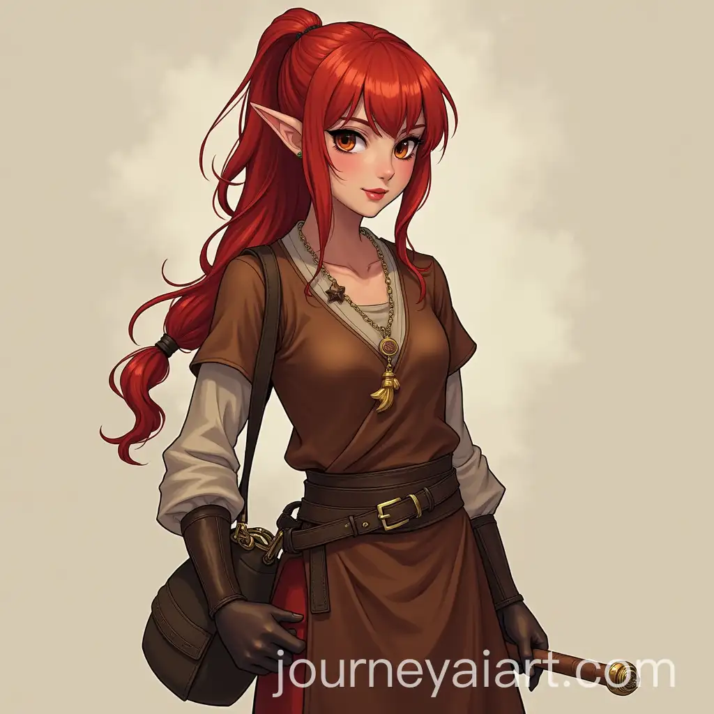 HalfElf-Monk-Woman-with-Red-Hair-in-Danganronpa-Style