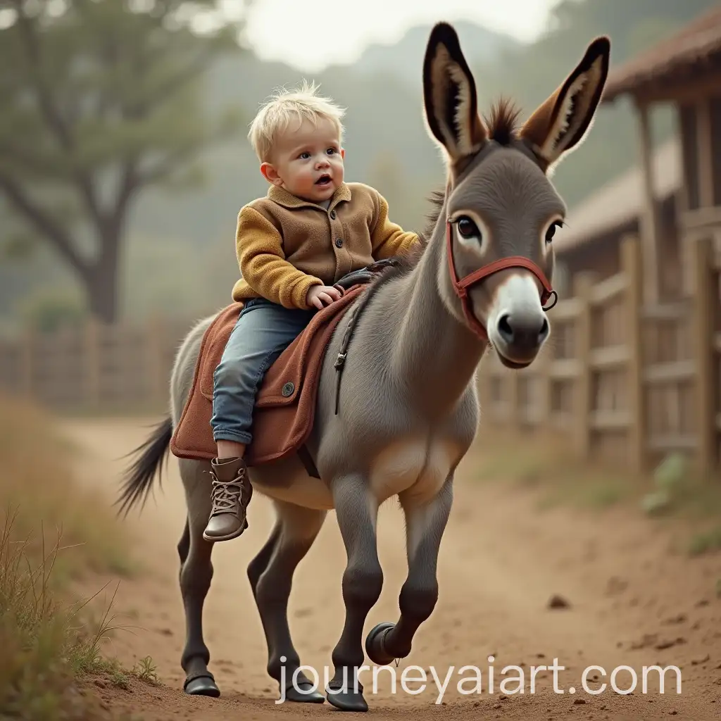 Child-Riding-a-Donkey-in-a-Peaceful-Rural-Landscape