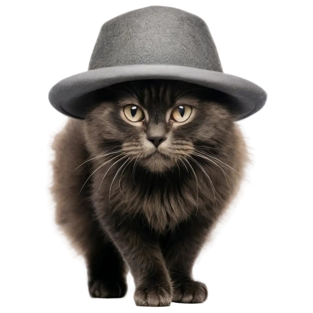 A cat with hat and boots walks through Paris on back feet like a human.