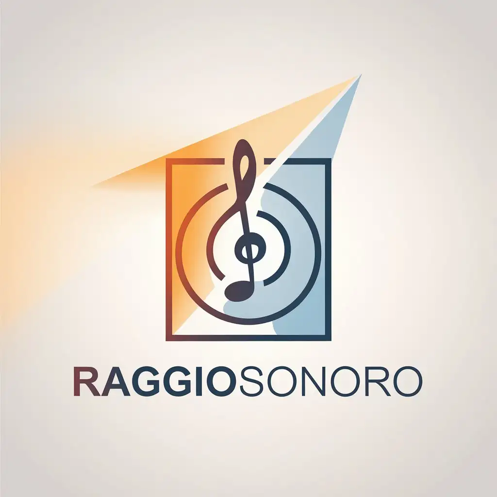 LOGO Design for RaggioSOnoro Minimalistic Music Light Holistic Therapies Theme for Mental Health