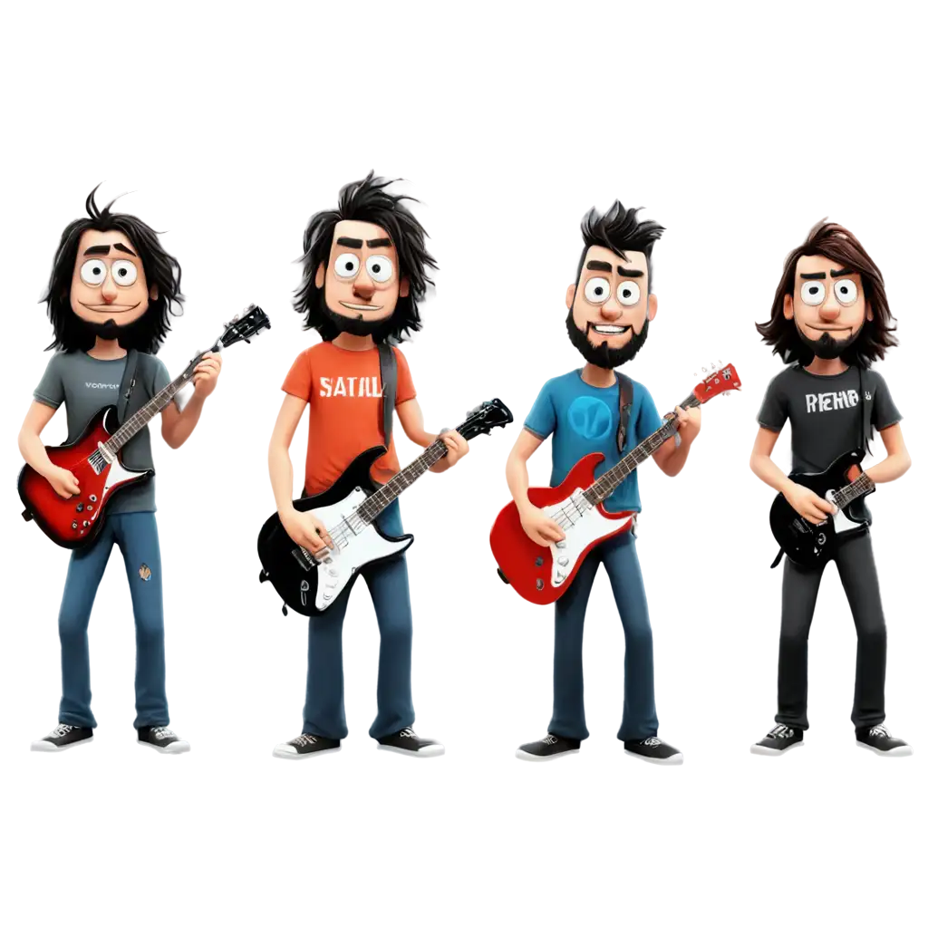 Metal-Band-Funny-Cartoon-PNG-Humorous-Illustration-for-Musical-Entertainment