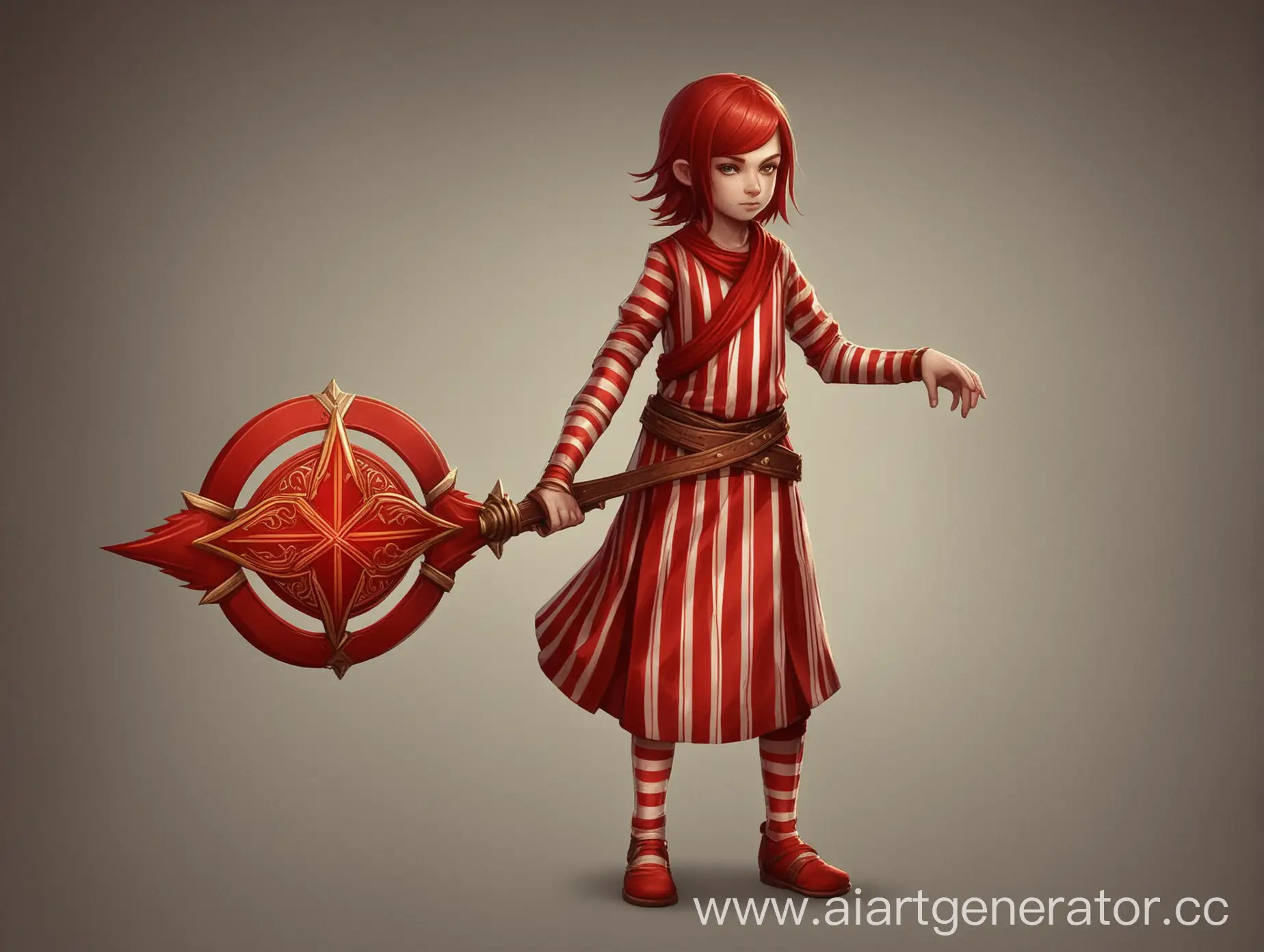 Fantasy-Game-Character-with-Red-Stripe-of-Life