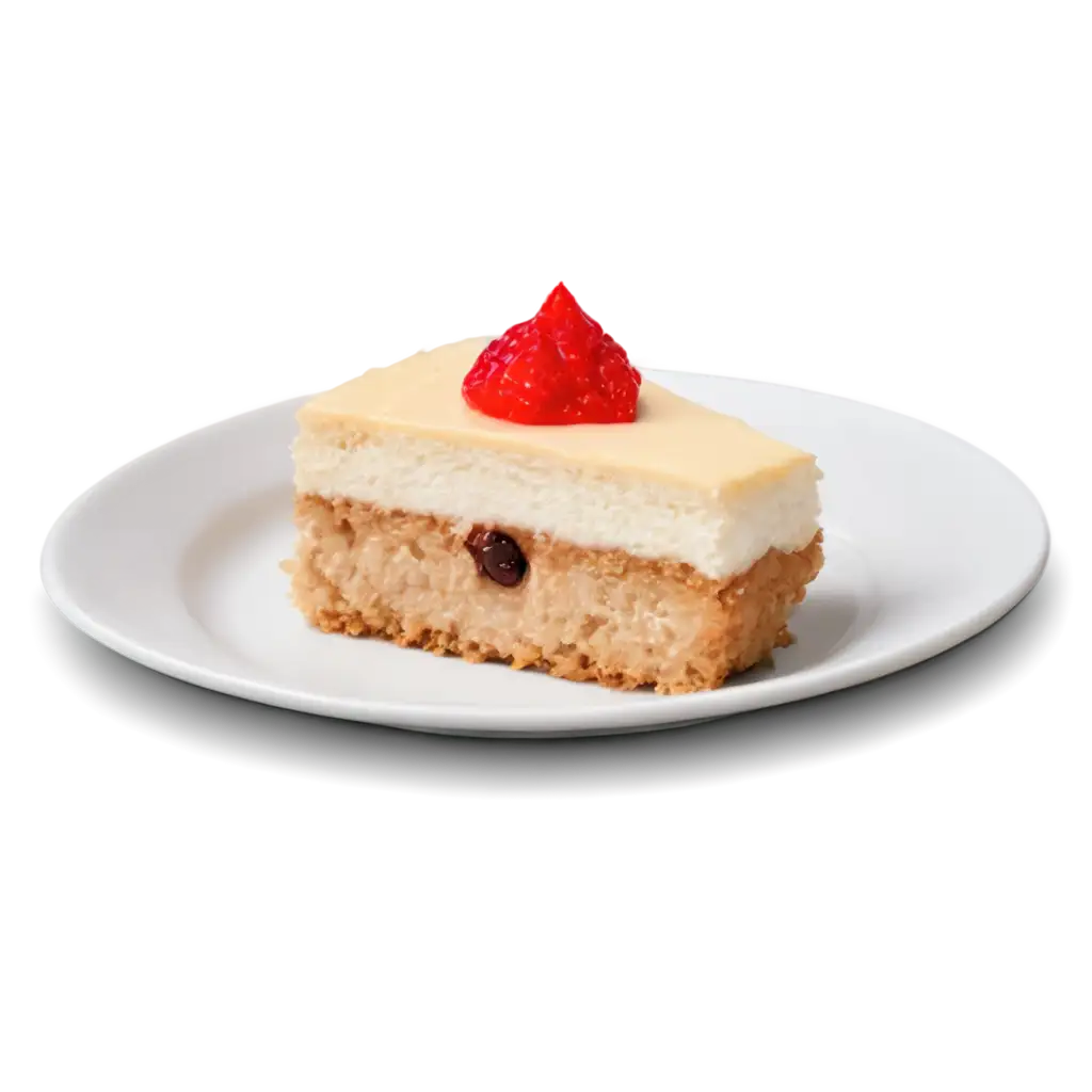 White-Dish-with-Piece-of-Cake-PNG-HighQuality-Image-for-Versatile-Use