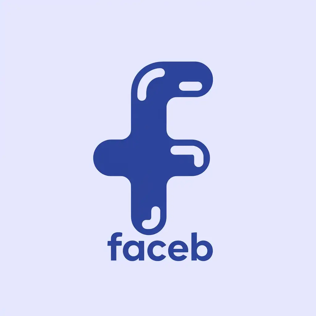 LOGO Design for Faceb Minimalistic F Symbol on Clear Background