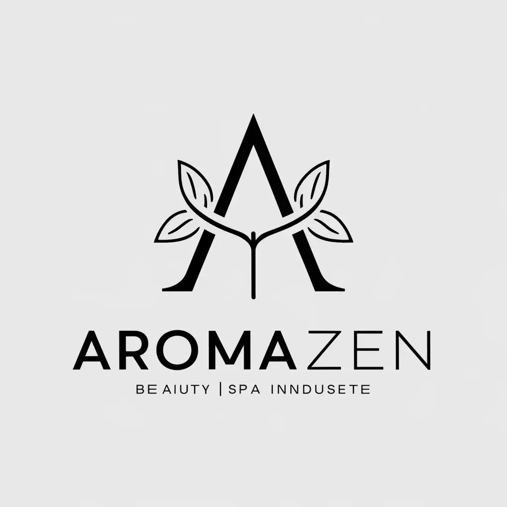 a vector logo design,with the text "AromaZen", main symbol:AZ, aroma, Zen, relaxation, simple,Minimalistic,be used in Beauty Spa industry,clear background