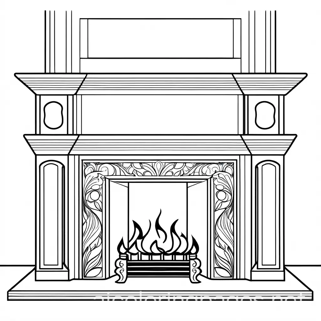 Cozy-Fireplace-CloseUp-for-Childrens-Coloring