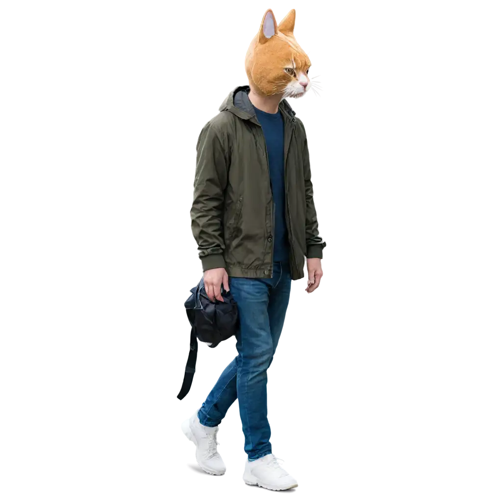 HighQuality-PNG-Image-of-a-Man-with-Cat-Head-Walking-in-a-Park