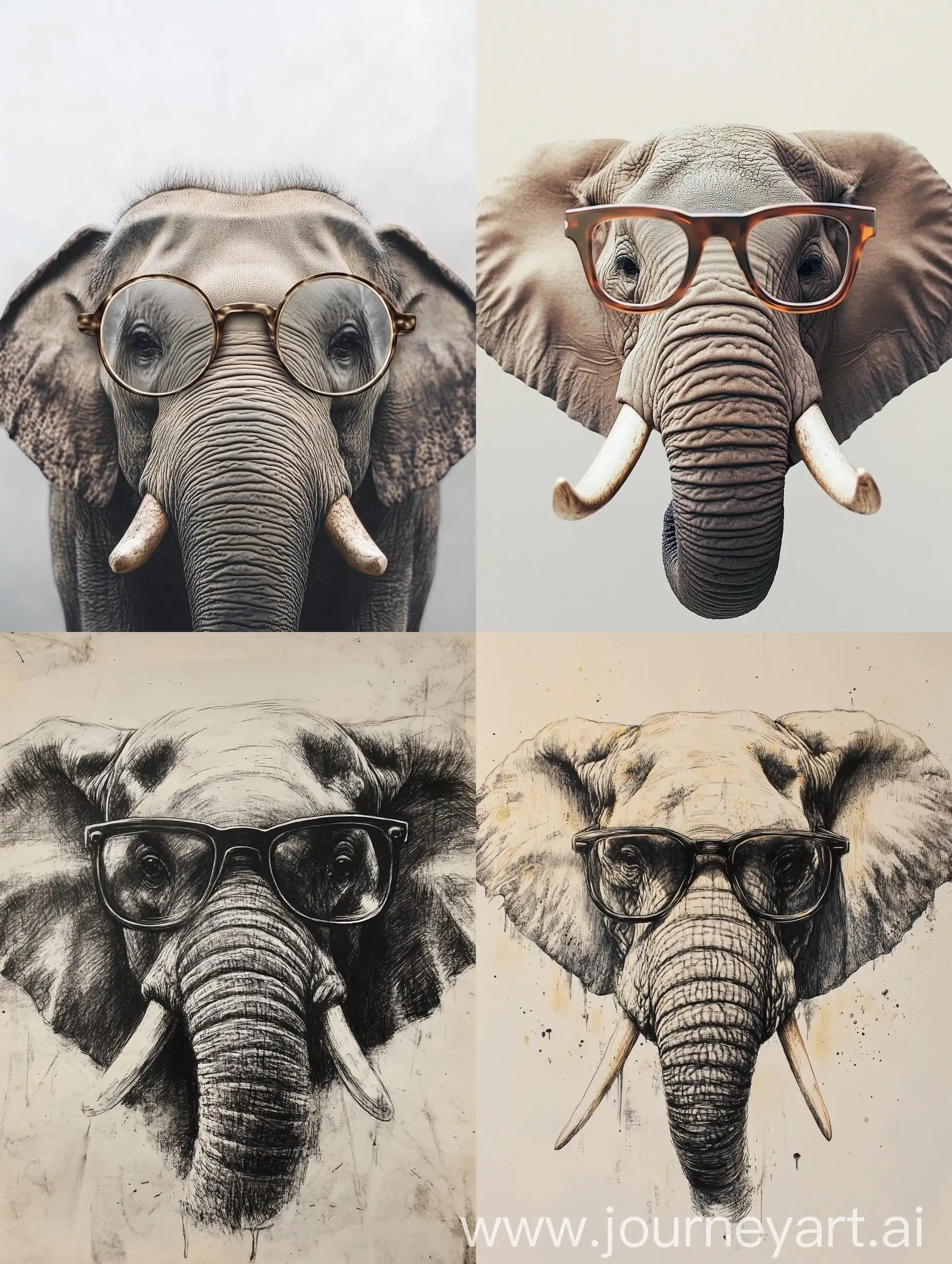 Intelligent-Elephant-Wearing-Glasses