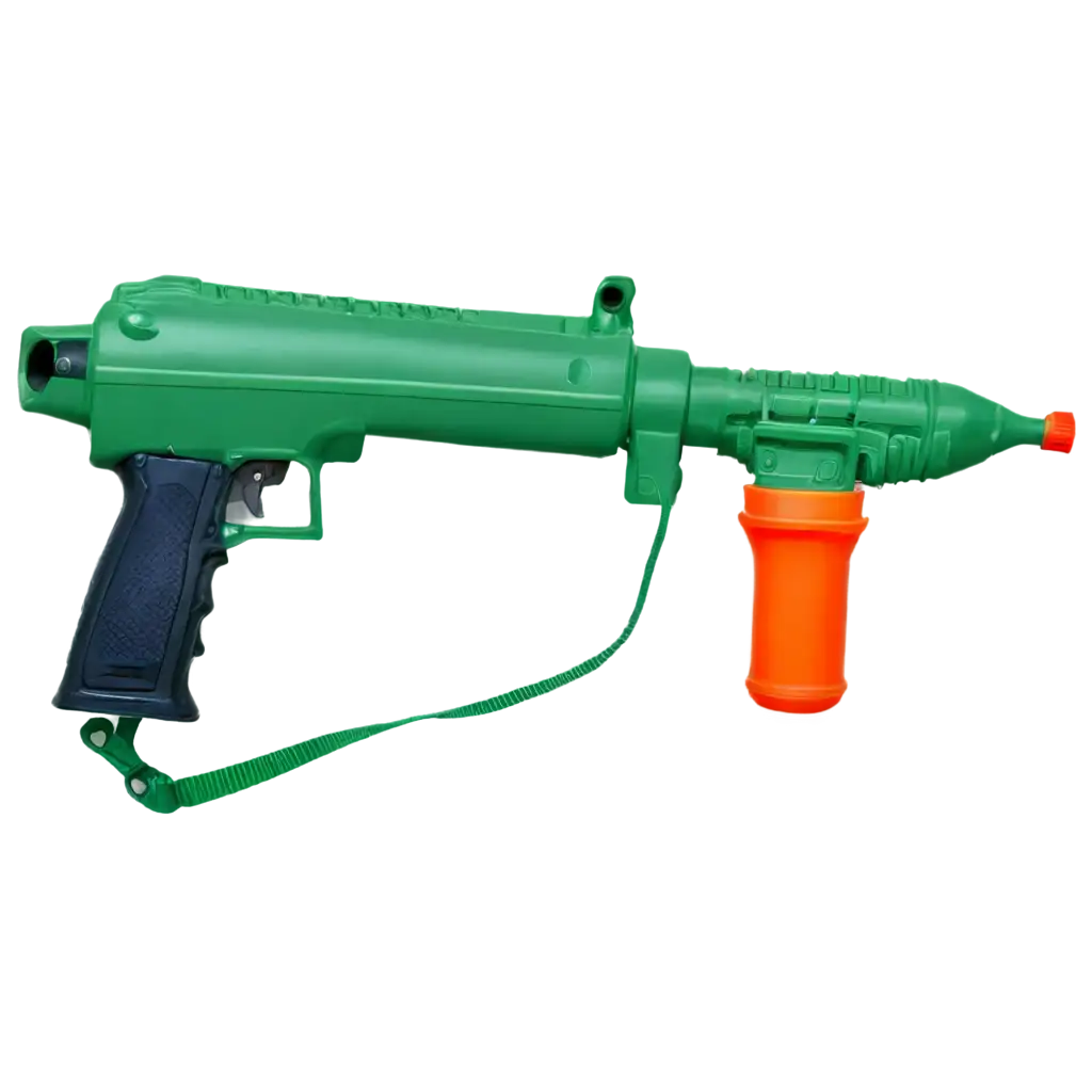 Green-Water-Gun-PNG-with-Barrel-on-Top-for-HighQuality-Digital-Use