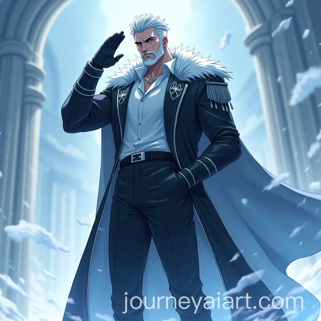 Handsome-Frost-Mage-in-Military-Salute-with-Cold-Magic