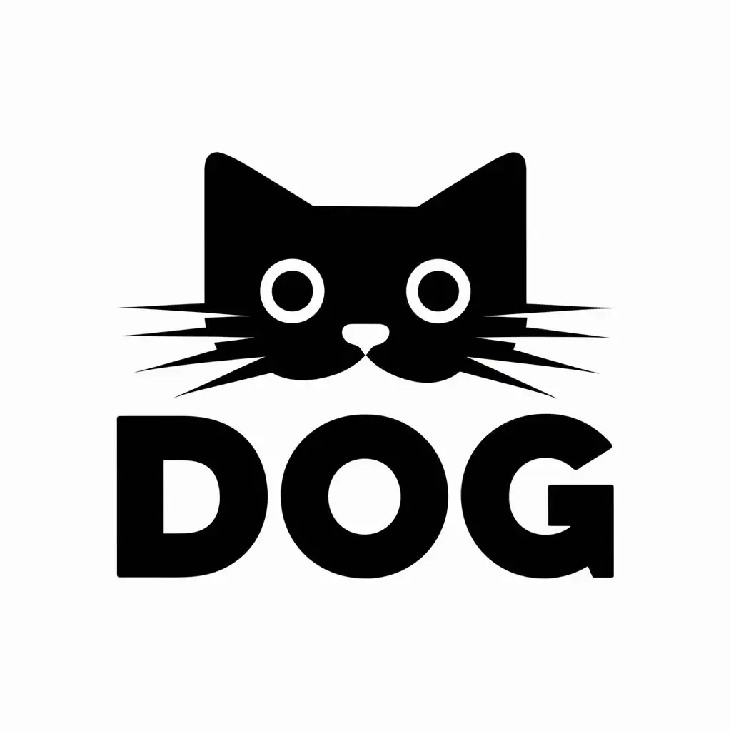 a vector logo design,with the text "dog", main symbol:cat,Moderate,clear background