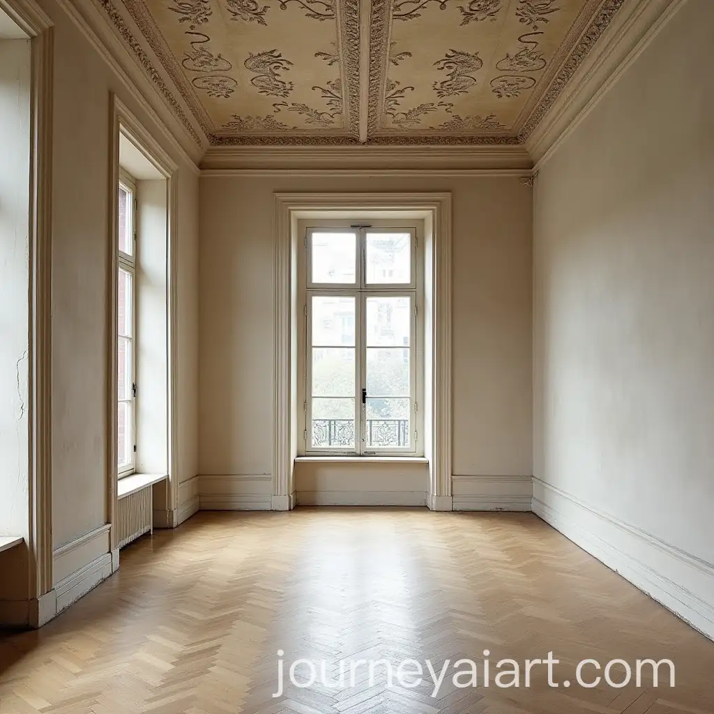 Elegant-OldStyle-Gallery-with-High-Stucco-Ceilings-and-Herringbone-Floors
