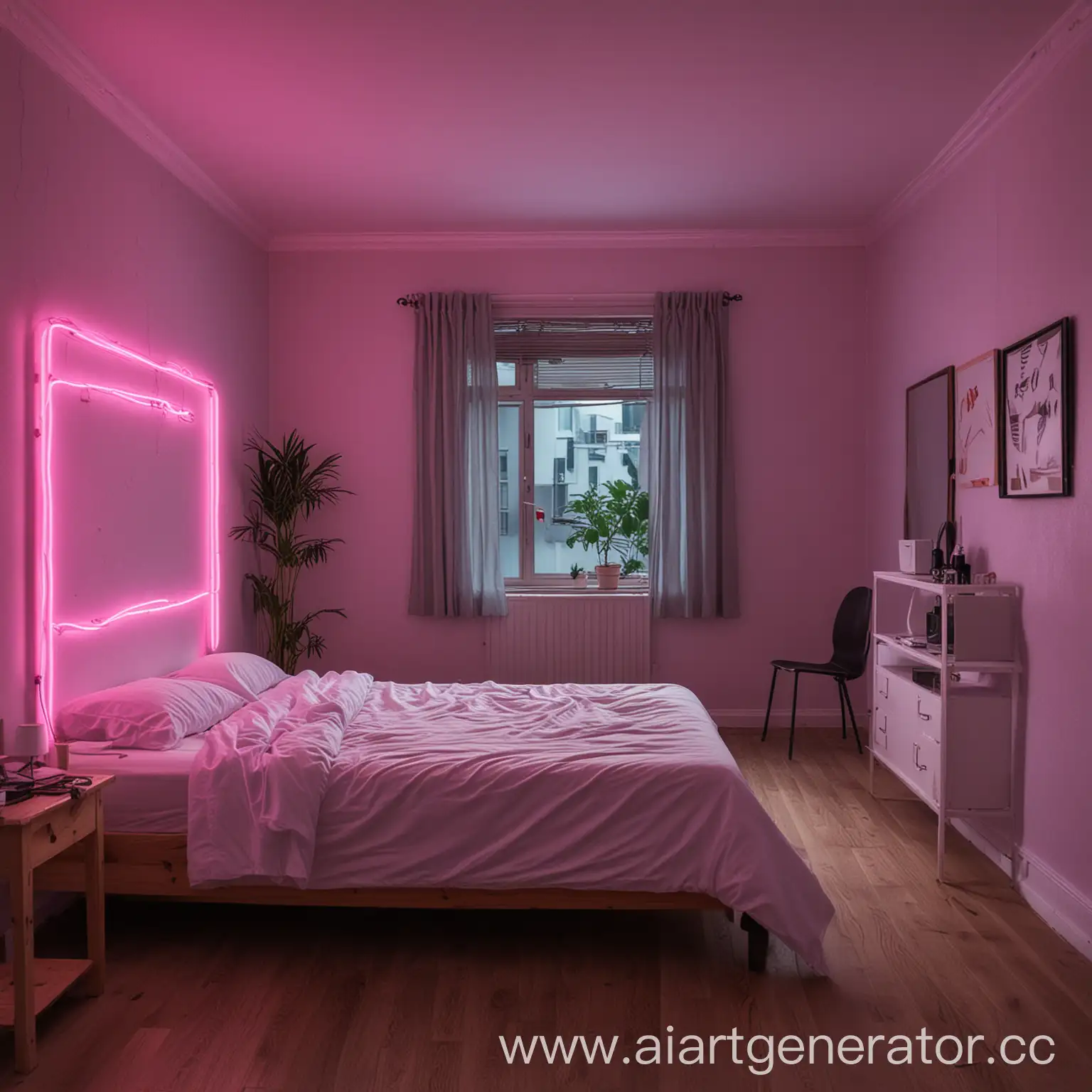 Neon-Lit-Room-with-Futuristic-Interior-Design