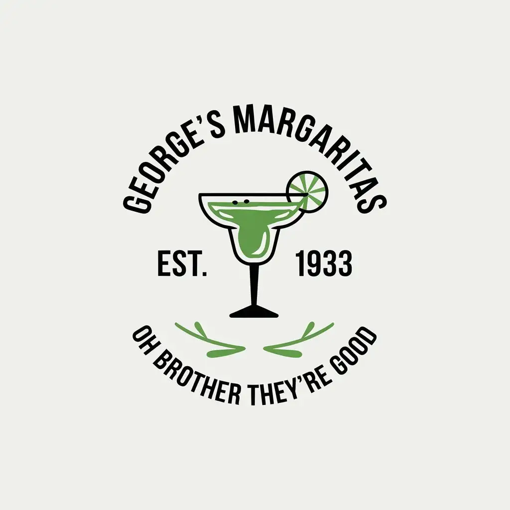 LOGO Design for Georges Margaritas Margarita Glass with Lime Minimalistic Style for Restaurant Industry