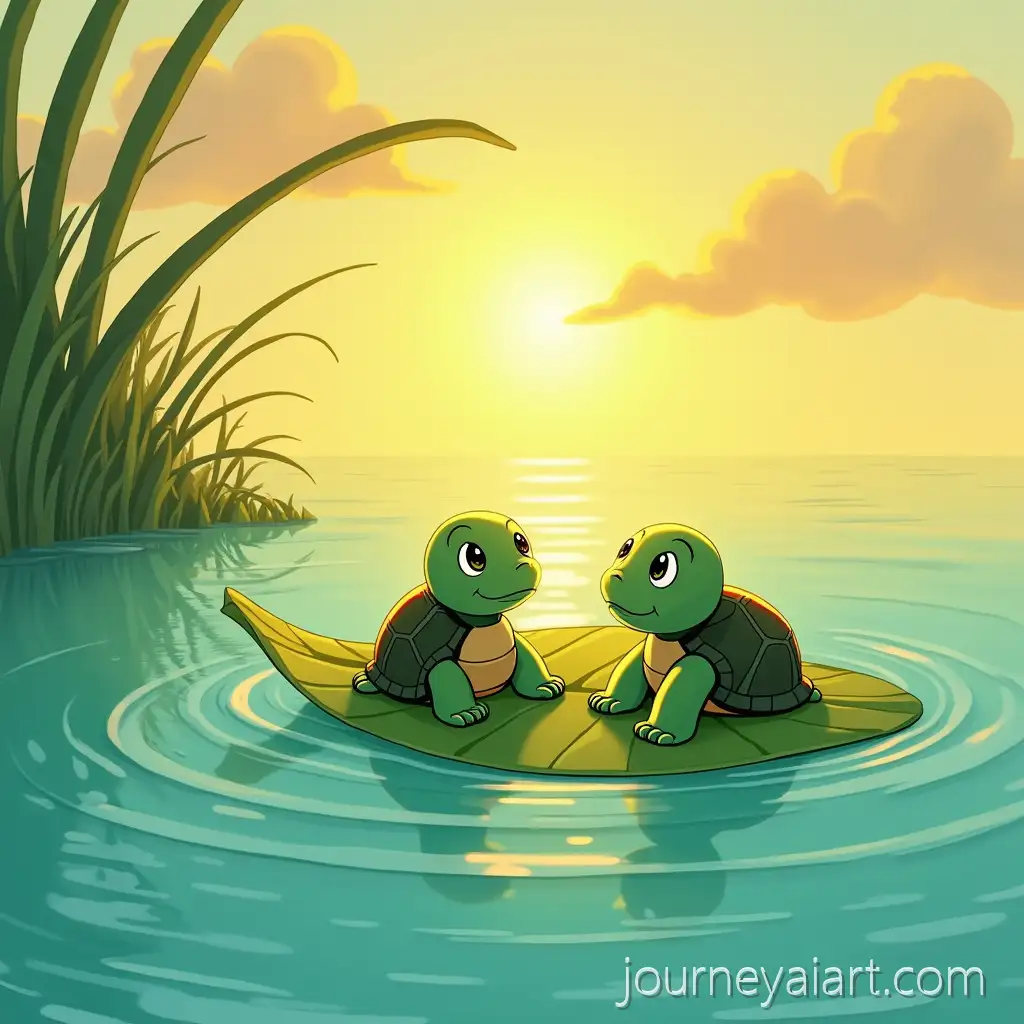 Tito-and-TitTito-and-Titanas-Adventureana-the-Turtles-Racing-on-Floating-Leaves