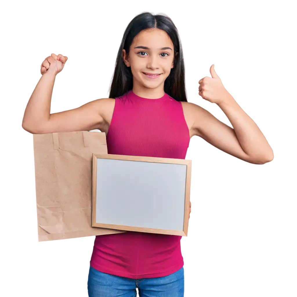 Proudly-Displaying-Creativity-PNG-Image-of-a-12YearOld-Latin-Girl-Holding-a-Picture