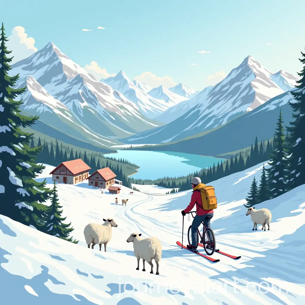 Ski-Scene-Poster-for-Jezersko-Municipality-Traffic-Strategy-Exhibition