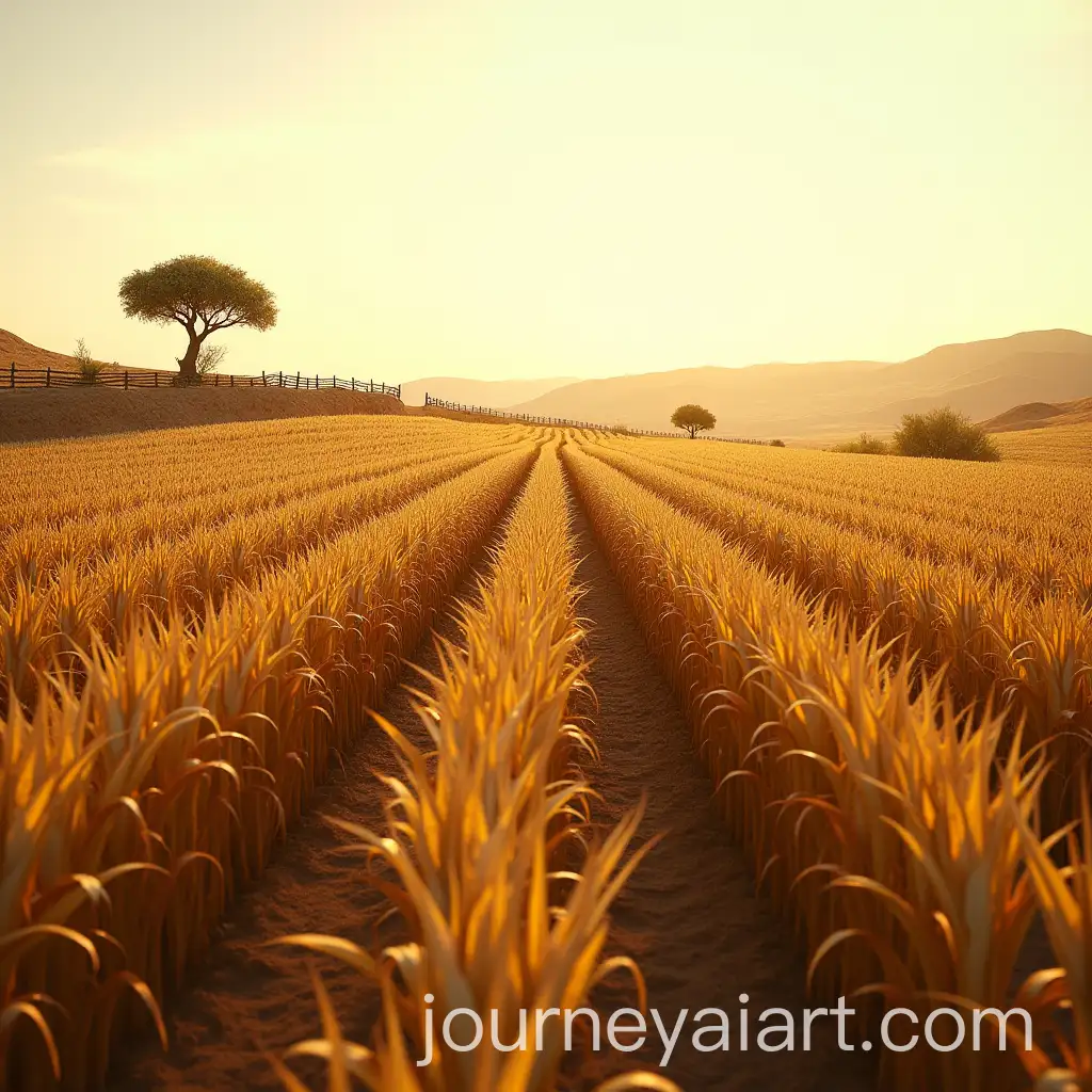 Ancient-Cornfield-Under-Golden-Sunset-with-Olive-Tree