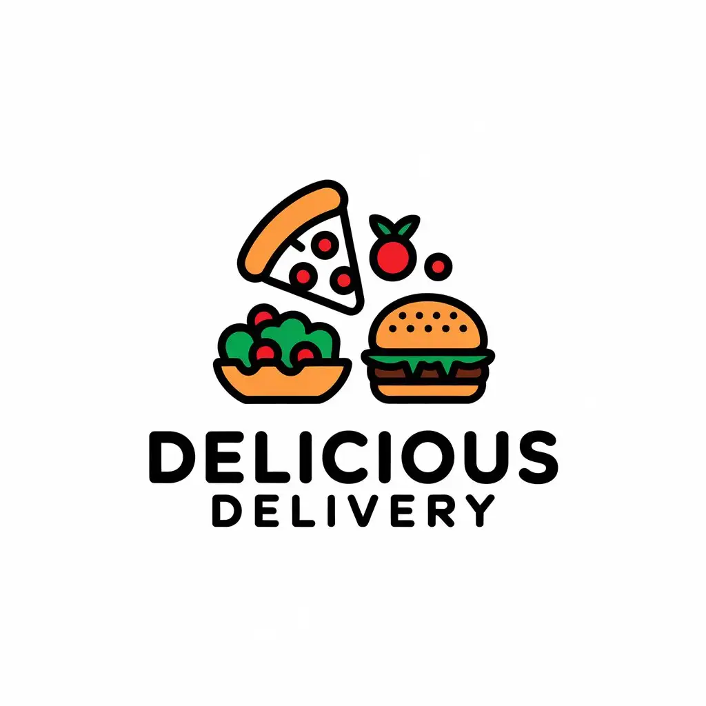 LOGO Design for Delicious Delivery Minimalistic Food Delivery Symbol for Restaurant Industry