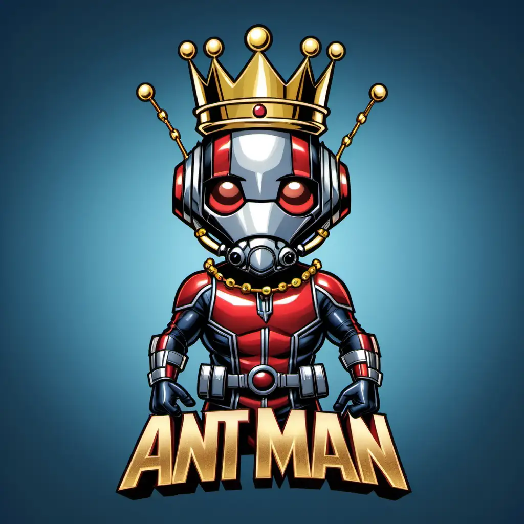 Cartoon-AntMan-Wearing-a-Crown-and-Gold-Chain