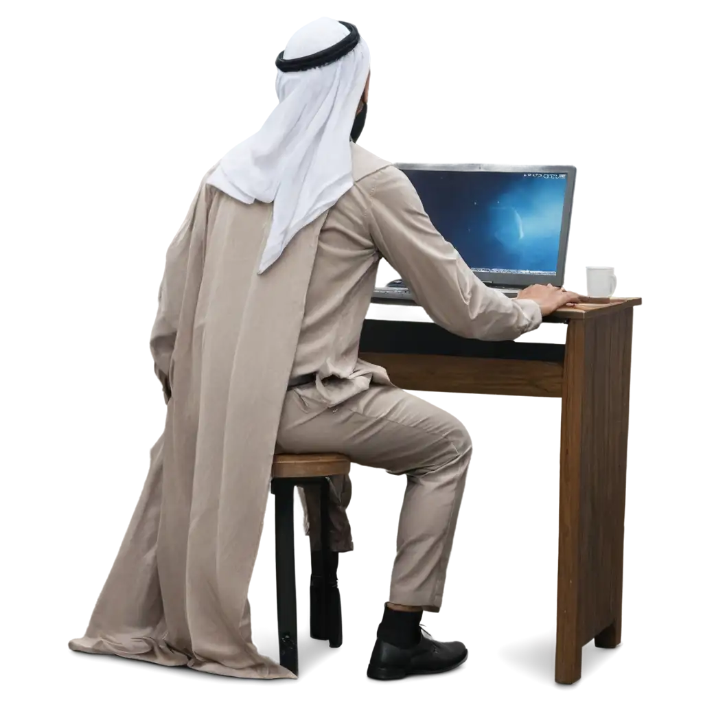 HighQuality-PNG-Image-of-a-Sheikh-Man-Scratching-His-Head-at-a-Computer-Desk