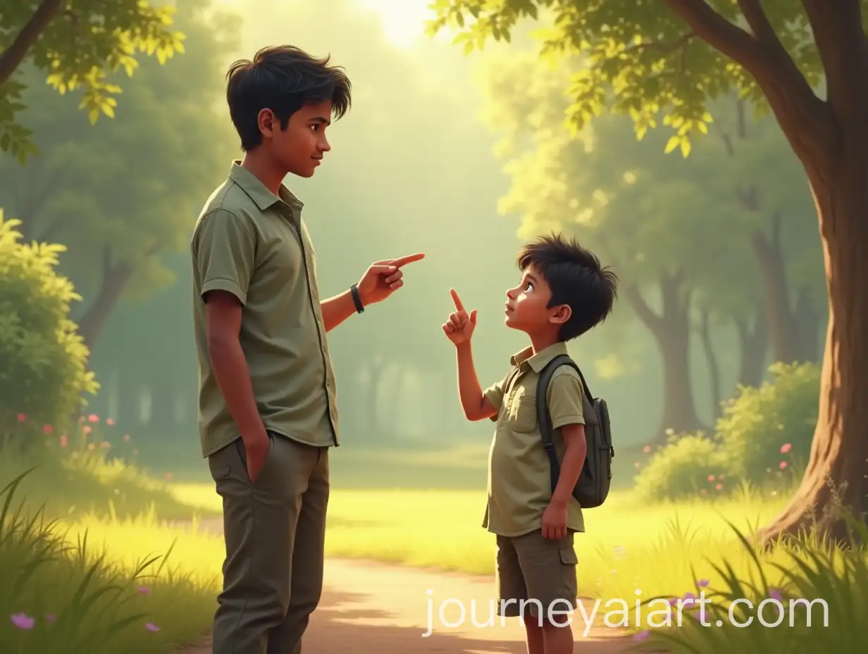 Indian-Teacher-and-Student-Discussing-Seasons-in-an-Outdoor-Classroom