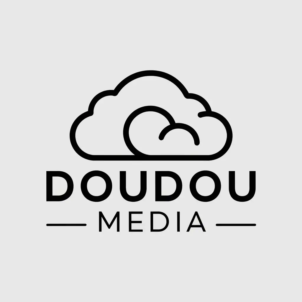 a vector logo design,with the text "DouDou Media", main symbol:clouds,Moderate,be used in Entertainment industry,clear background