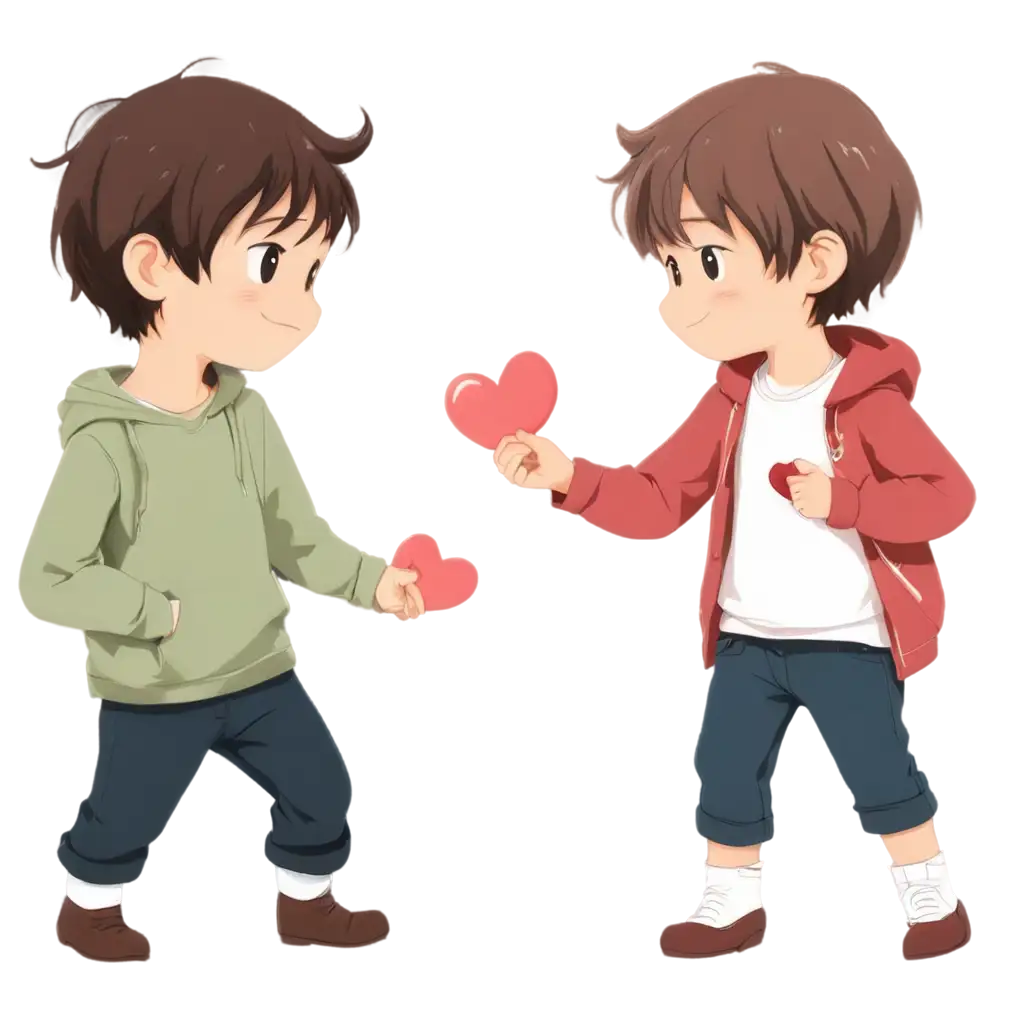 Cute Girl Love Hearts Anime PNG Image Expressing Affection with ...