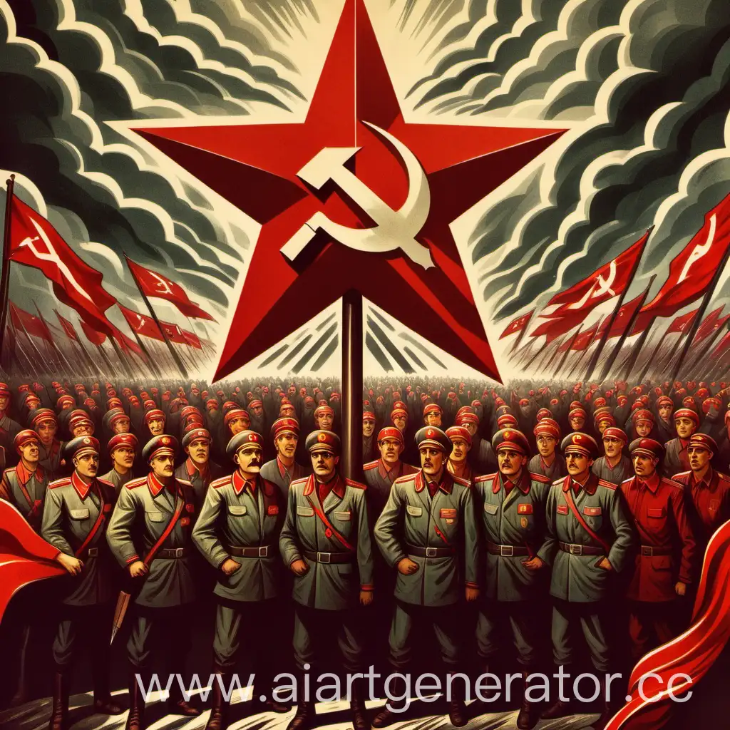 Soviet-Poster-Style-Unity-Against-Nazi-Germany-with-Hammer-and-Sickle