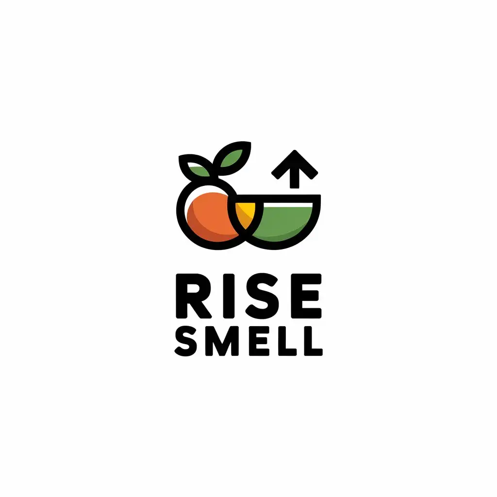 LOGO-Design-For-Rise-Smell-Minimalistic-Fruit-and-Arrow-Symbol-for-Retail-Industry