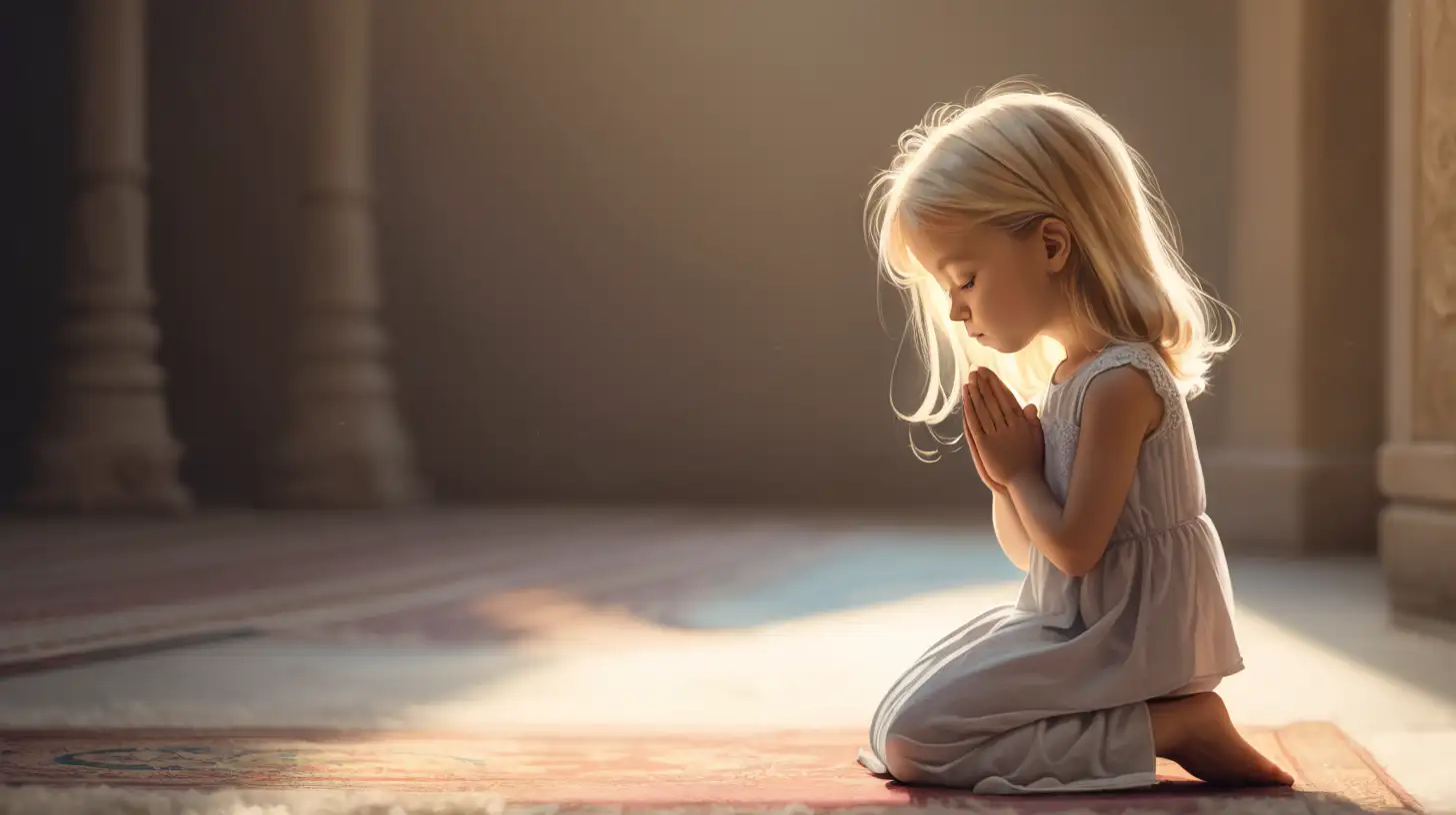 Young Girl in Prayer with Serene Expression