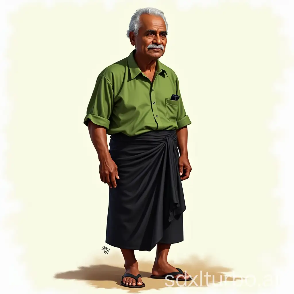 Detailed-Realistic-Caricature-of-a-40YearOld-Sri-Lankan-Man-in-Traditional-Attire