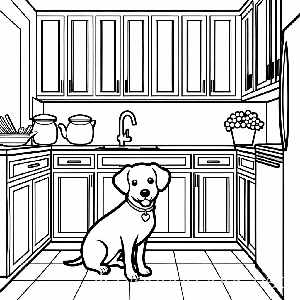 Happy-Dog-Coloring-Page-Simple-Black-and-White-Line-Art