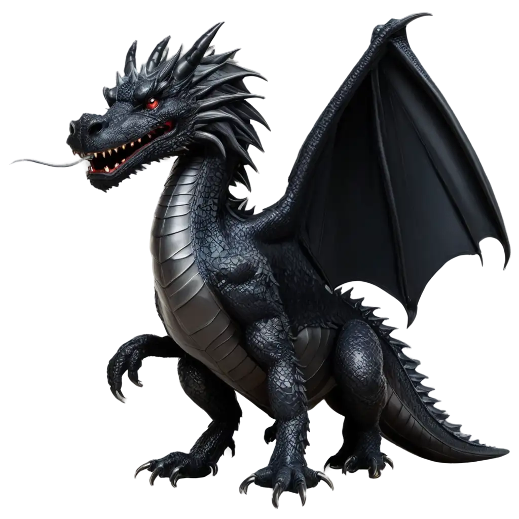 Realistic-Black-Dragon-PNG-Image-from-the-Front-View-for-HighQuality-Digital-Art-and-Designs