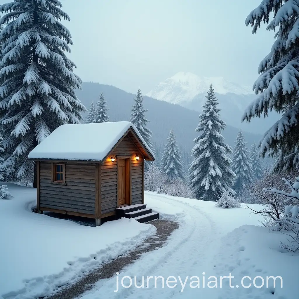 Serene-Winter-Landscape-with-Mountain-Toilets-in-Herzerlklo