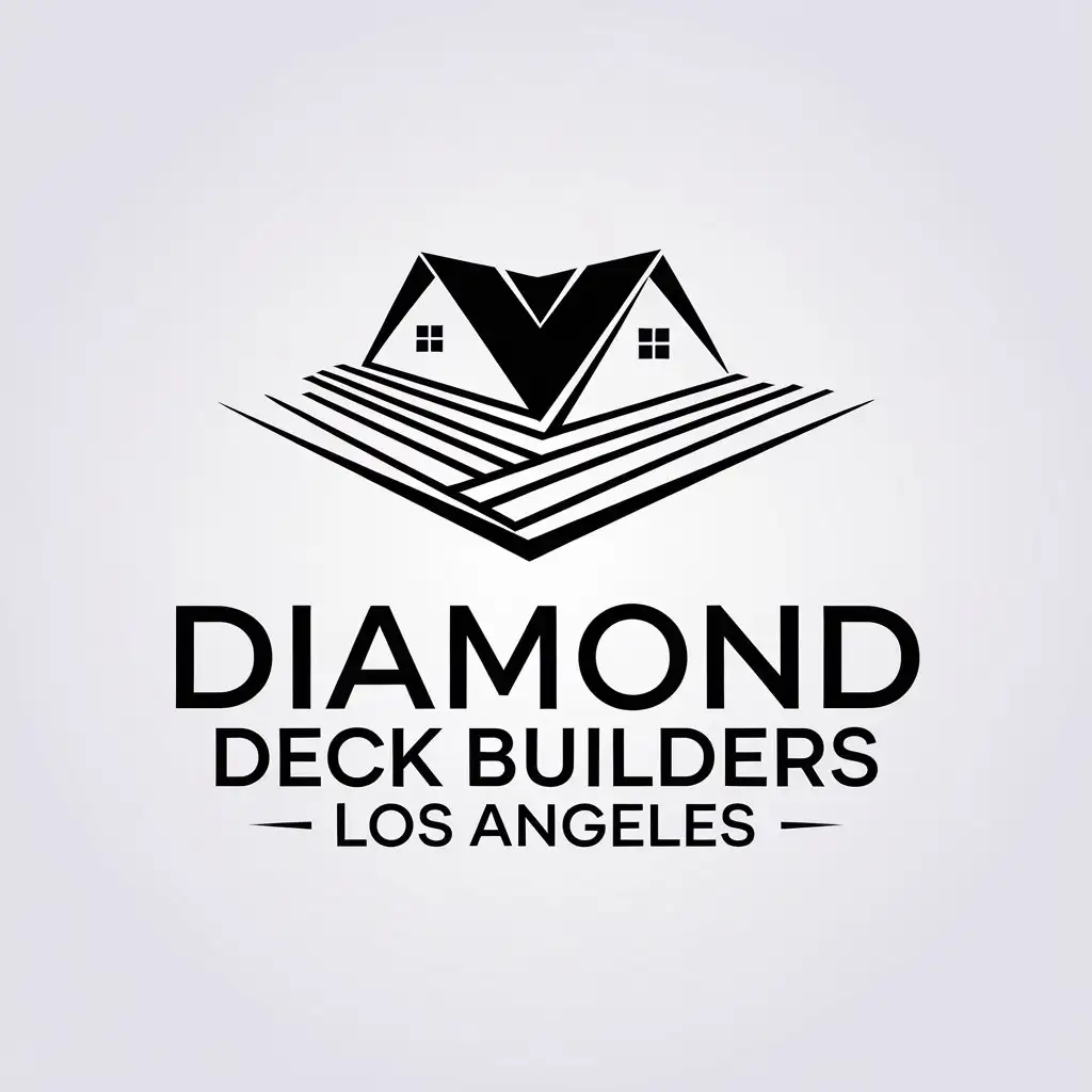 LOGO Design for Diamond Deck Builders Los Angeles Minimalistic Deck Installation Theme with Clear Background