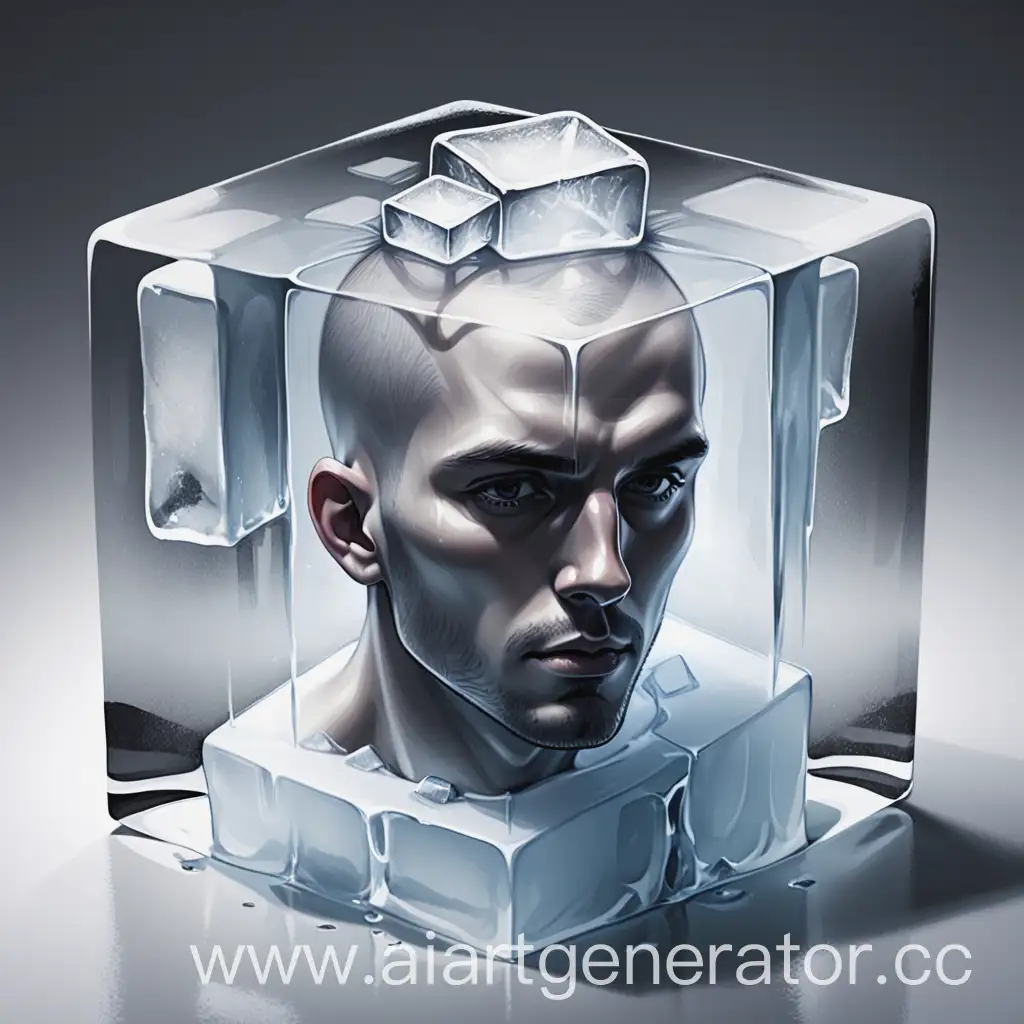 Male-Head-Encased-in-Cubic-Ice-Block