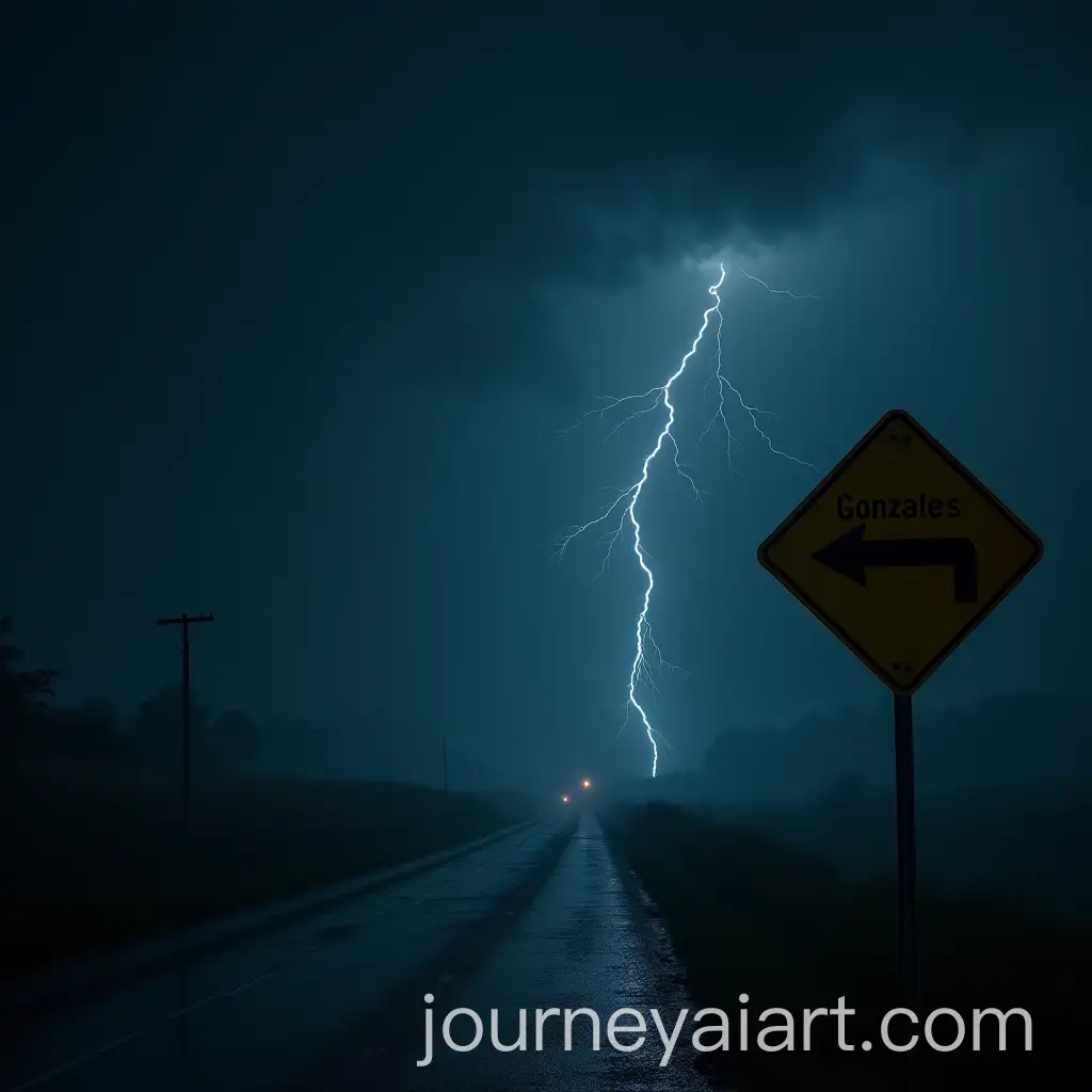 Mysterious-Night-Scene-with-Direction-Sign-in-Rain-and-Lightning