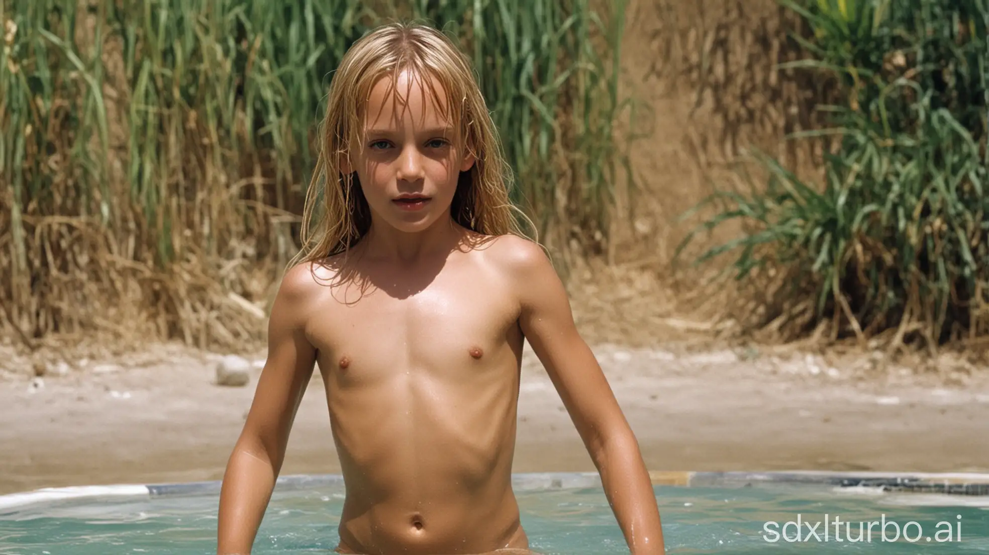 Child-Uma-Thurman-Lookalike-in-Vintage-Swimwear