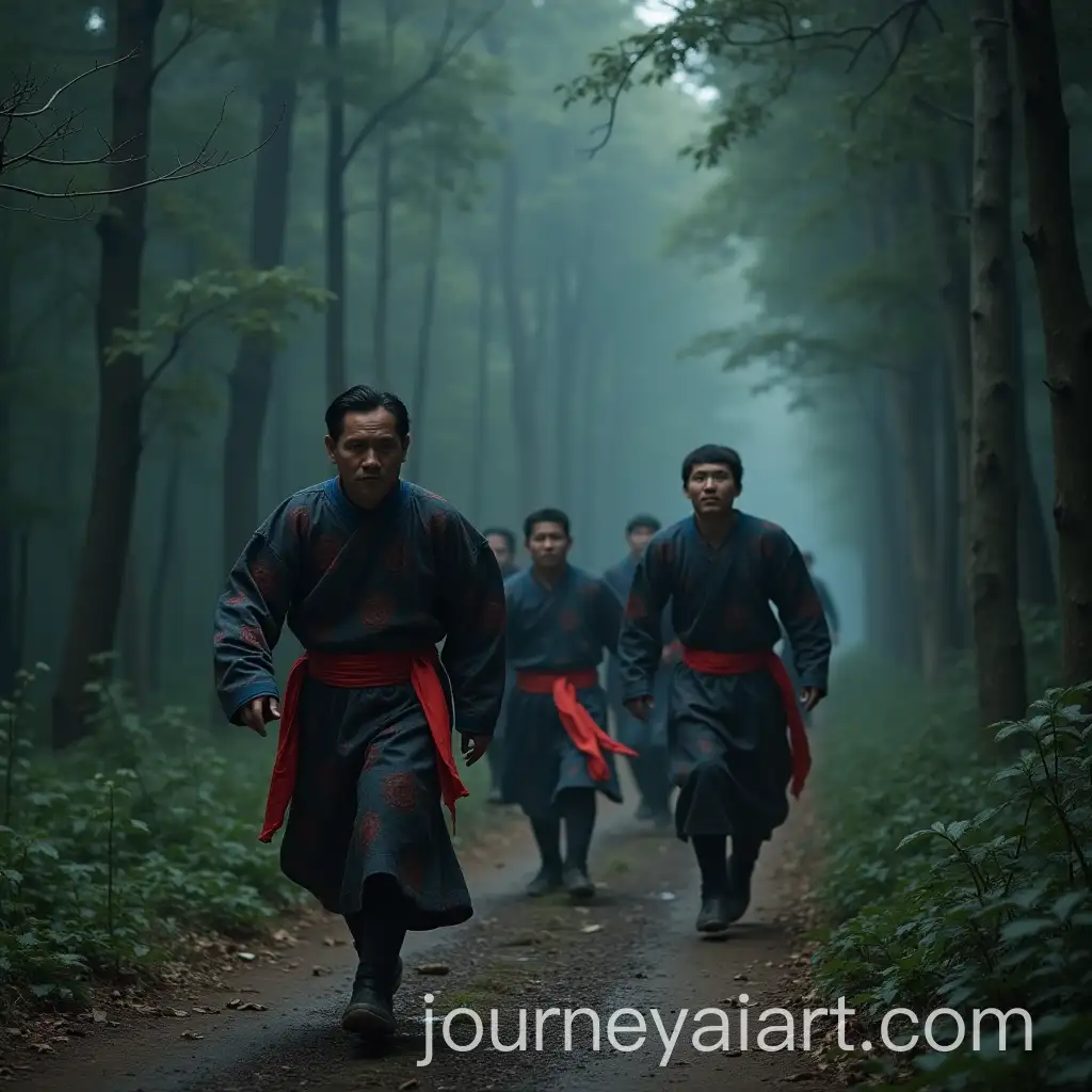 Hmong-Men-Fleeing-from-Ghosts-in-a-Forest-Cemetery-at-Night