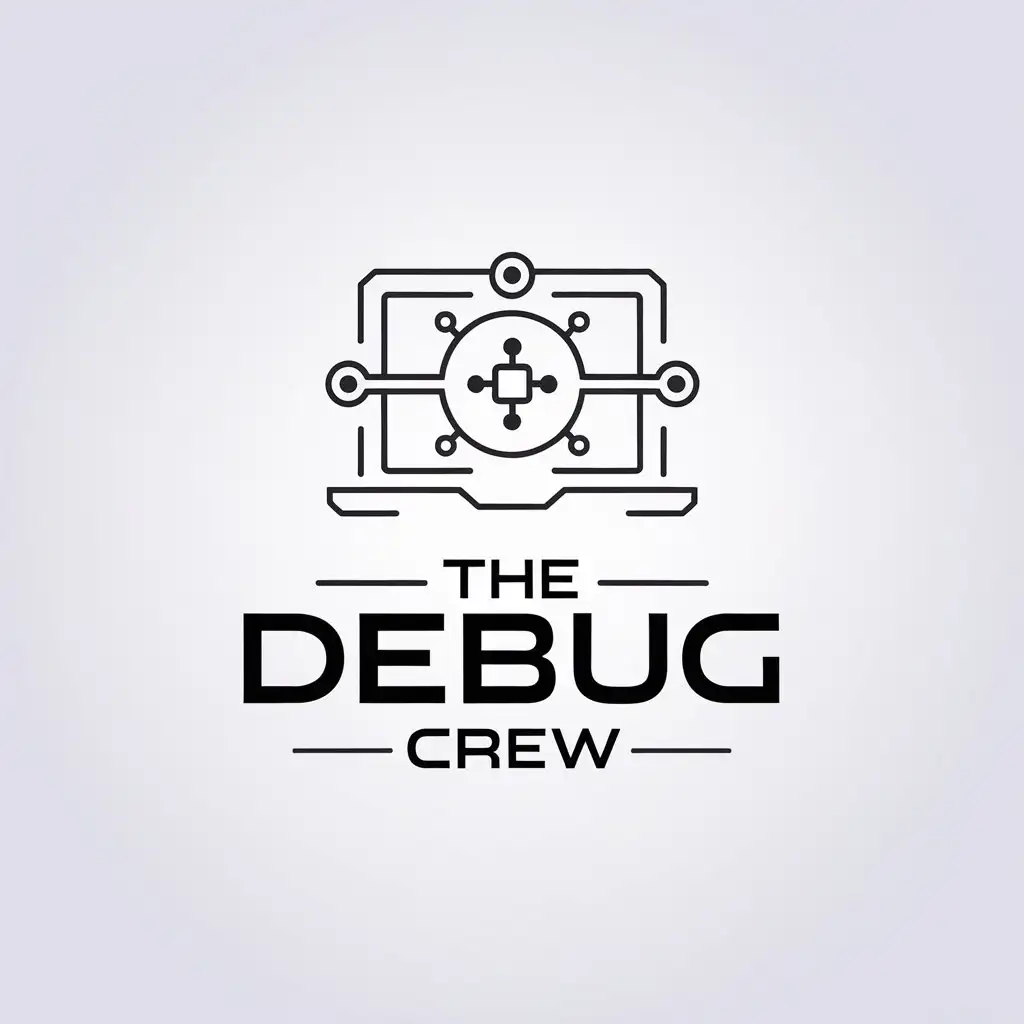 LOGO Design for The Debug Crew Minimalistic Laptop Theme for Technology Industry