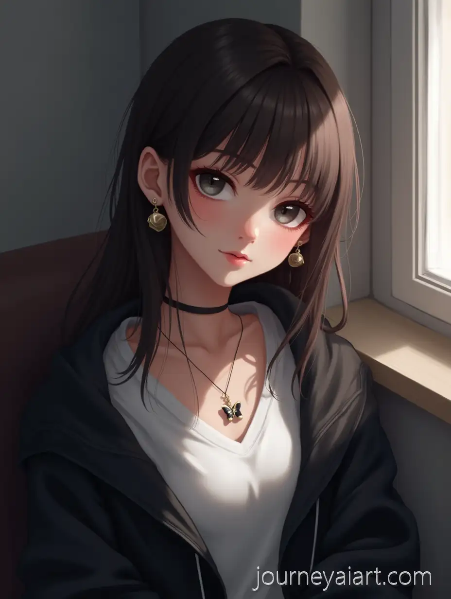 Stylish-GirlAvatar-of-a-girl-Avatar-with-Butterfly-Pendant-in-Softly-Lit-Room
