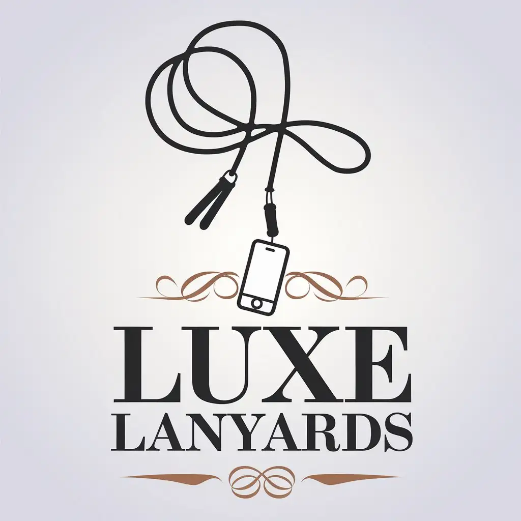 LOGO Design for Luxe Lanyards Elegant Phone Lanyard Symbol with Modern Retail Aesthetic