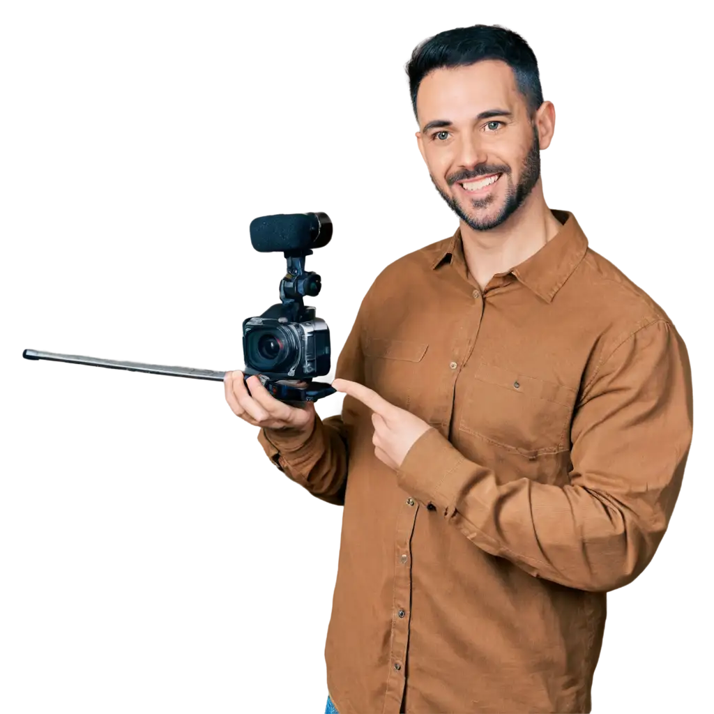 man vlogging