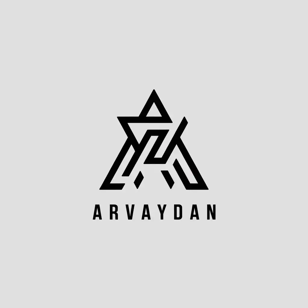 a vector logo design,with the text "ARVAYDAN", main symbol:ARV,Minimalistic,be used in Music industry,clear background