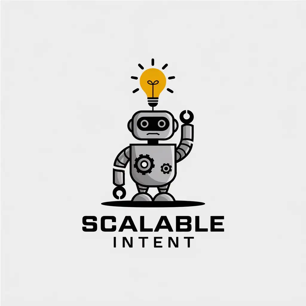 LOGO Design for Scalable Intent Black White and Gray with Minimalist AIInspired Lead Generation Theme